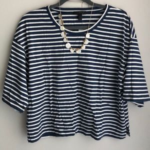 J. Crew Boxy Striped Cropped Top